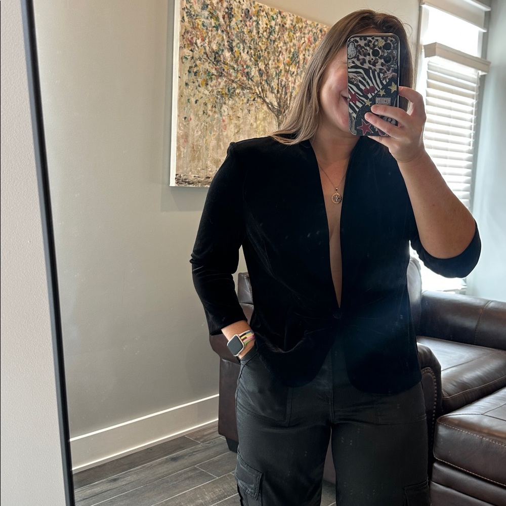 Alex Evenings Black Velvet top